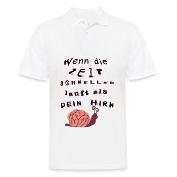 Wenn die Zeit schneller läuft als dein Hirn - Männer Poloshirt - Weiß - Vorne - Kai (181cm)