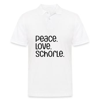 Peace Love Schorle | Pfälzer Dialekt, Pfälzisch - Männer Poloshirt - Weiß - Vorne - Kai (181cm)