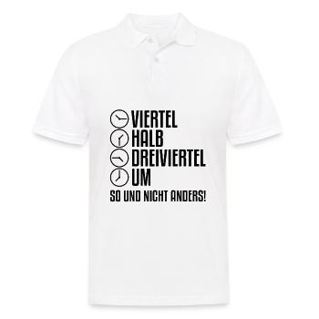 Uhrzeit Ostdeutschland | Ossi Osten Ostdeutsch Uhr - Männer Poloshirt - Weiß - Vorne - Kai (181cm)