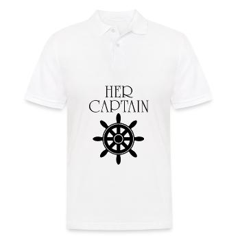 Her Captain His Anchor | Couple Matching Honeymoon - Männer Poloshirt - Weiß - Vorne - Kai (181cm)