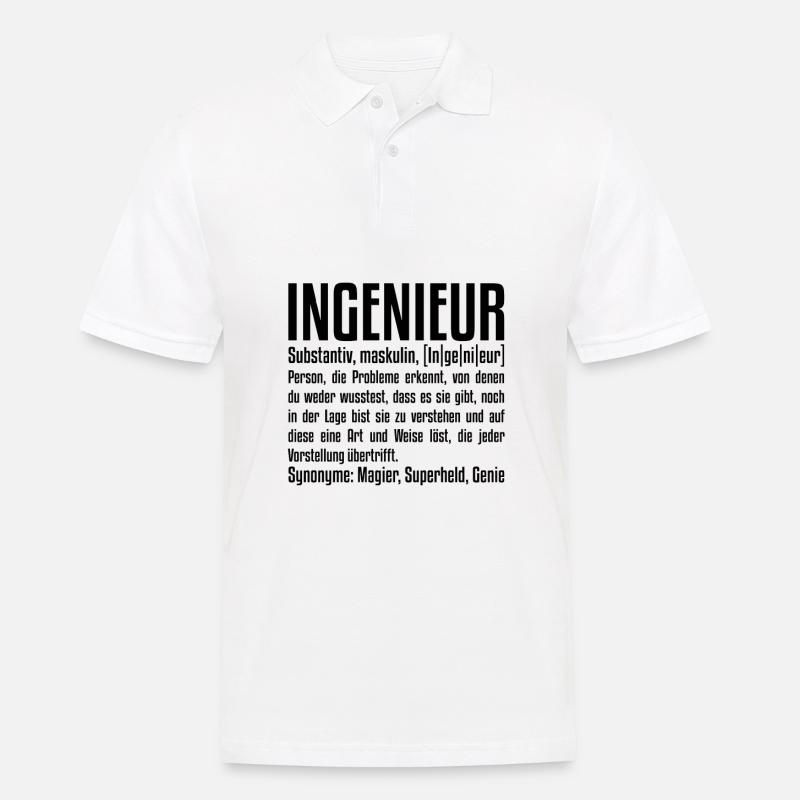 Engineer Definition | Engineering Technology IT - Men's Polo Shirt - white