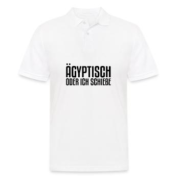 Ägyptisch oder ich schieße | Sächsisch, Sachsen - Männer Poloshirt - Weiß - Vorne - Kai (181cm)