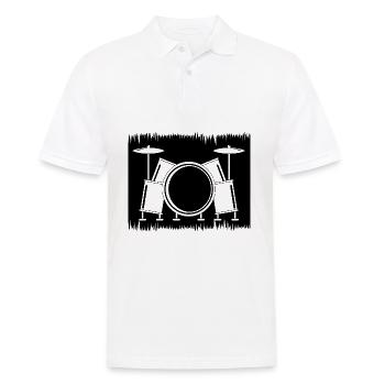 Cadeaux de batteur de batterie - Polo Homme - blanc - Devant - Kai (181cm)