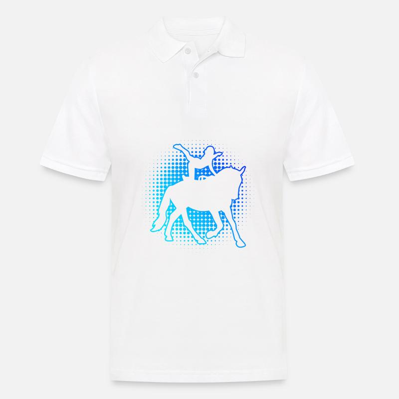 Herren Pferdeperformance Körperbeherrschung - Männer Poloshirt - Weiß