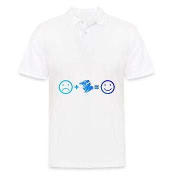 MTB Mountain Bike Cycling Cycling Men - Men's Polo Shirt - white - Front - Kai (181cm)