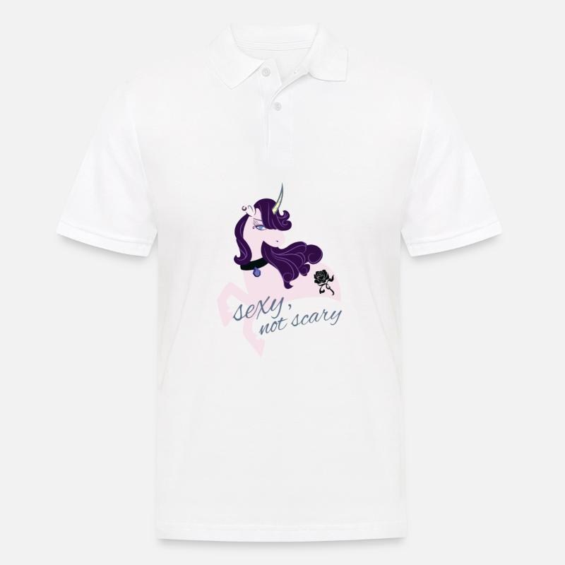 Sexy Gothik Einhorn - Männer Poloshirt - Weiß