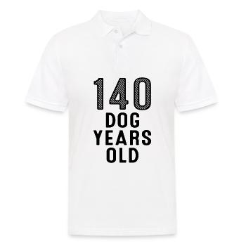 140 Chien Ans 20e Anniversaire - Polo Homme - blanc - Devant - Kai (181cm)