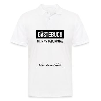 45 Jahre Gästebuch 45. Geburtstag - Männer Poloshirt - Weiß - Vorne - Kai (181cm)