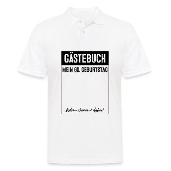 60 Years Guestbook 60th Birthday - Men's Polo Shirt - white - Front - Kai (181cm)