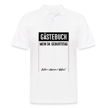 Gästebuch 34 Jahre alt 34. Geburtstag - Männer Poloshirt - Weiß - Vorne - Kai (181cm)