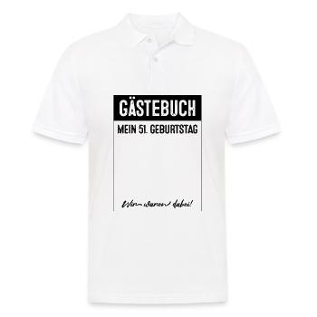 Gästebuch 51 Jahre alt 51. Geburtstag - Männer Poloshirt - Weiß - Vorne - Kai (181cm)