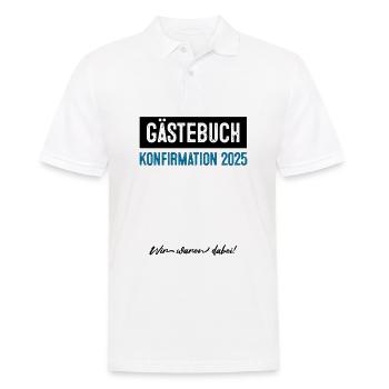 Gästebuch Konfirmation 2025 - Männer Poloshirt - Weiß - Vorne - Kai (181cm)