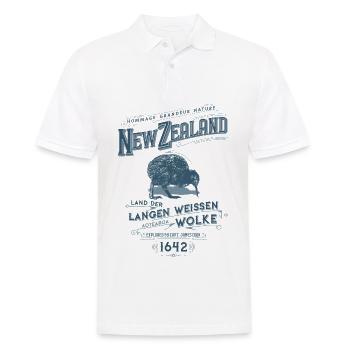 Aotearoa - Neuseeland - Männer Poloshirt - Weiß - Vorne - Kai (181cm)
