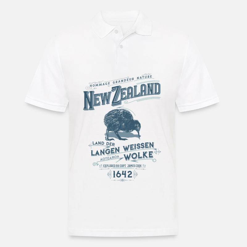 Aotearoa - Neuseeland - Männer Poloshirt - Weiß