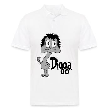 Sprüche Lustige Comic Digga - Männer Poloshirt - Weiß - Vorne - Kai (181cm)