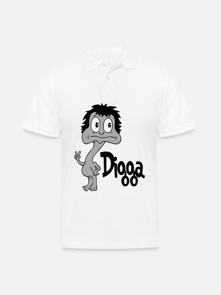 Sprüche Lustige Comic Digga - Männer Poloshirt - Weiß