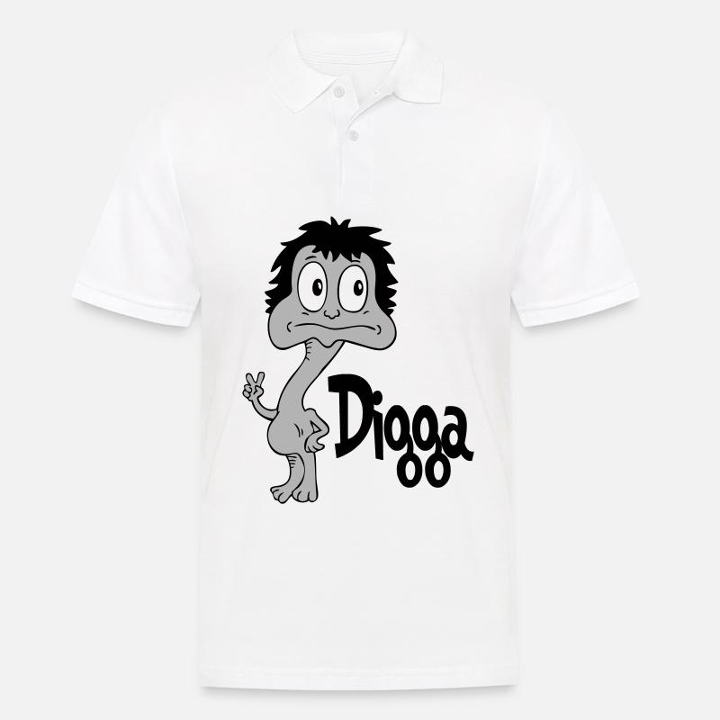 Sprüche Lustige Comic Digga - Männer Poloshirt - Weiß
