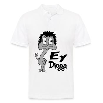 Sprüche Lustige Comic Ey Digga - Männer Poloshirt - Weiß - Vorne - Kai (181cm)