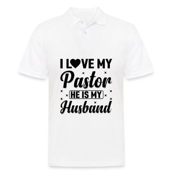 J’aime mon pasteur il est mon mari pasteur - Polo Homme - blanc - Devant - Kai (181cm)
