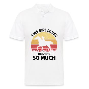 This girl loves horses so much Western culture - Men's Polo Shirt - white - Front - Kai (181cm)