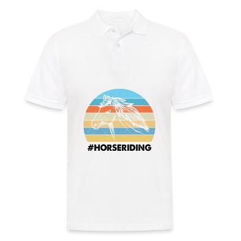 Équitation Coucher de soleil coloré Fond Cheval - Polo Homme - blanc - Devant - Kai (181cm)