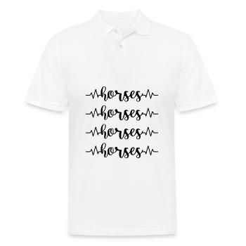 Chevaux Cheval à fond noir Animal - Polo Homme - blanc - Devant - Kai (181cm)