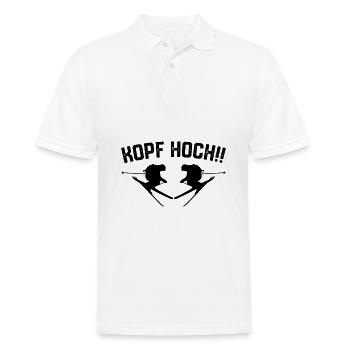 Kopf Hoch Skispringen Wintersport Skifliegen - Männer Poloshirt - Weiß - Vorne - Kai (181cm)