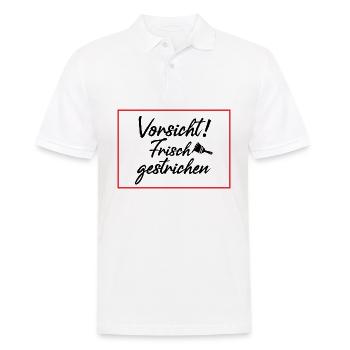 Vorsicht frisch gestrichen - Männer Poloshirt - Weiß - Vorne - Kai (181cm)