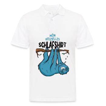MEIN OFFIZIELLES SCHLAFSHIRT - Männer Poloshirt - Weiß - Vorne - Kai (181cm)