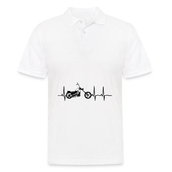 Biker Moto Chopper Bobber rétro motocyclistes - Polo Homme - blanc - Devant - Kai (181cm)