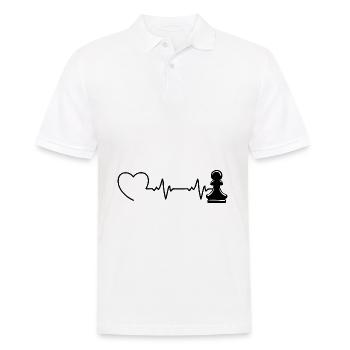 Schach Schachfigur Schachspieler EKG Schachmatt - Männer Poloshirt - Weiß - Vorne - Kai (181cm)
