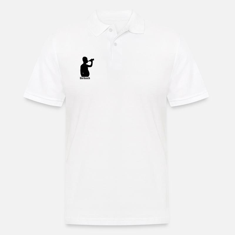 Bierbauch Logo 2 - Männer Poloshirt - Weiß