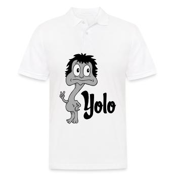 Sprüche Lustige Comic Yolo - Männer Poloshirt - Weiß - Vorne - Kai (181cm)