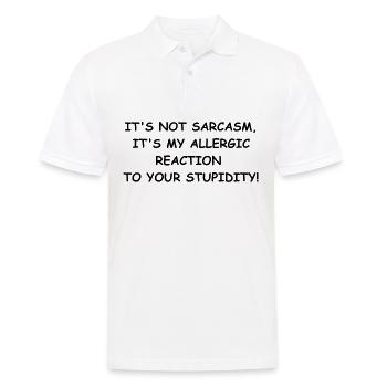 sarcasm - Men's Polo Shirt - white - Front - Kai (181cm)