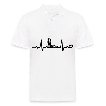 La mariée et le marié avec le rythme cardiaque du chien se marient - Polo Homme - blanc - Devant - Kai (181cm)