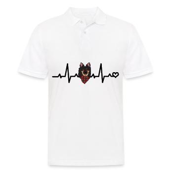 Chihuahua Dog Heartbeat Line ECG Heart Line Love - Men's Polo Shirt - white - Front - Kai (181cm)
