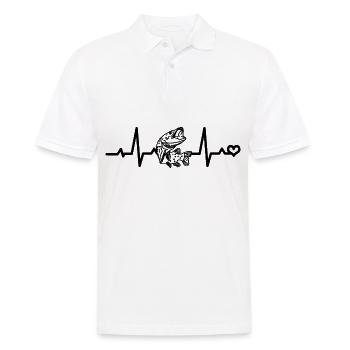 Brochet Pêche Fréquence cardiaque Pulsation Pulsation - Polo Homme - blanc - Devant - Kai (181cm)