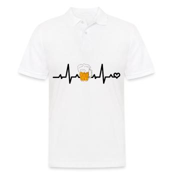 Bier EKG - Männer Poloshirt - Weiß - Vorne - Kai (181cm)