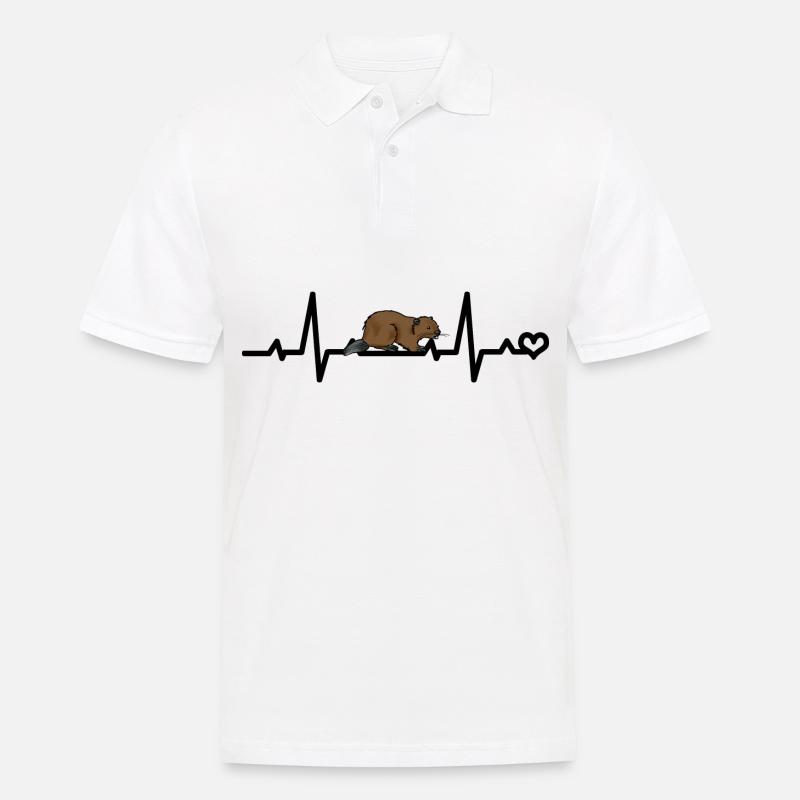 ECG de castor - Polo Homme - blanc
