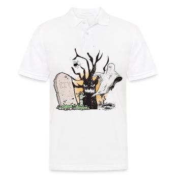 Gespenst Friedhof Gruselig Halloween Geschenk - Männer Poloshirt - Weiß - Vorne - Kai (181cm)