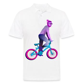 bmxrider - Männer Poloshirt - Weiß - Vorne - Kai (181cm)