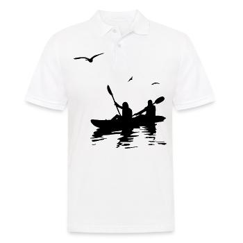 Kanufahren auf ruhigen Seen Küsten und Wasserwegen - Männer Poloshirt - Weiß - Vorne - Kai (181cm)