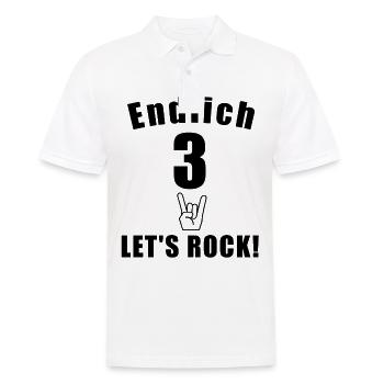 Endlich 3 - Let_s rock. Dritter Geburtstag Kind Ju - Männer Poloshirt - Weiß - Vorne - Kai (181cm)
