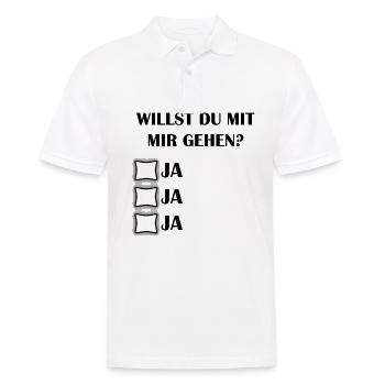 Willst du mit mir gehen? Kreuze an - Männer Poloshirt - Weiß - Vorne - Kai (181cm)