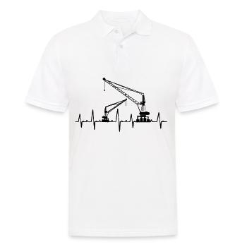 Kran Kräne Kranführer Baustelle Bagger Geschenk - Männer Poloshirt - Weiß - Vorne - Kai (181cm)