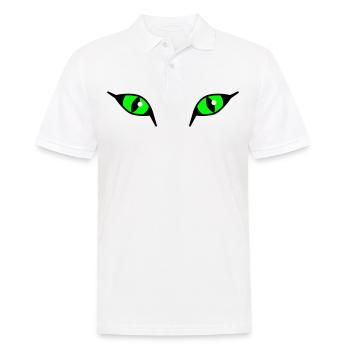 Katzenaugen 03 / Cat Eyes - Männer Poloshirt - Weiß - Vorne - Kai (181cm)