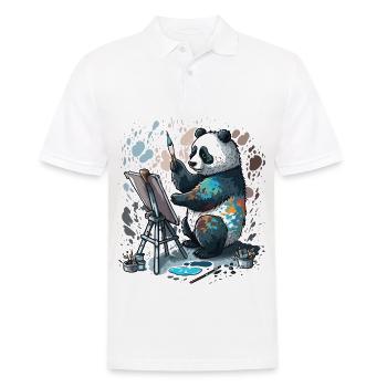 Panda artistique - Polo Homme - blanc - Devant - Kai (181cm)