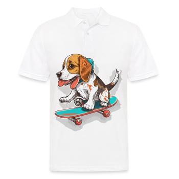 Paw-some Skater - Men's Polo Shirt - white - Front - Kai (181cm)