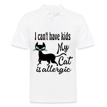 I Can't Have Kids My Cat Is Allergic - Men's Polo Shirt - white - Front - Kai (181cm)