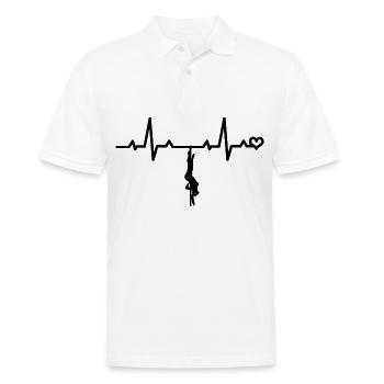 Pole Dance Heartbeat Heart Rate ECG Pulse Love - Men's Polo Shirt - white - Front - Kai (181cm)